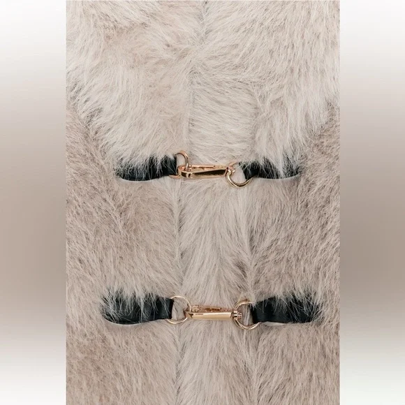 New ZARA Short Faux Fur Toggle Coat - Picture 10 of 10